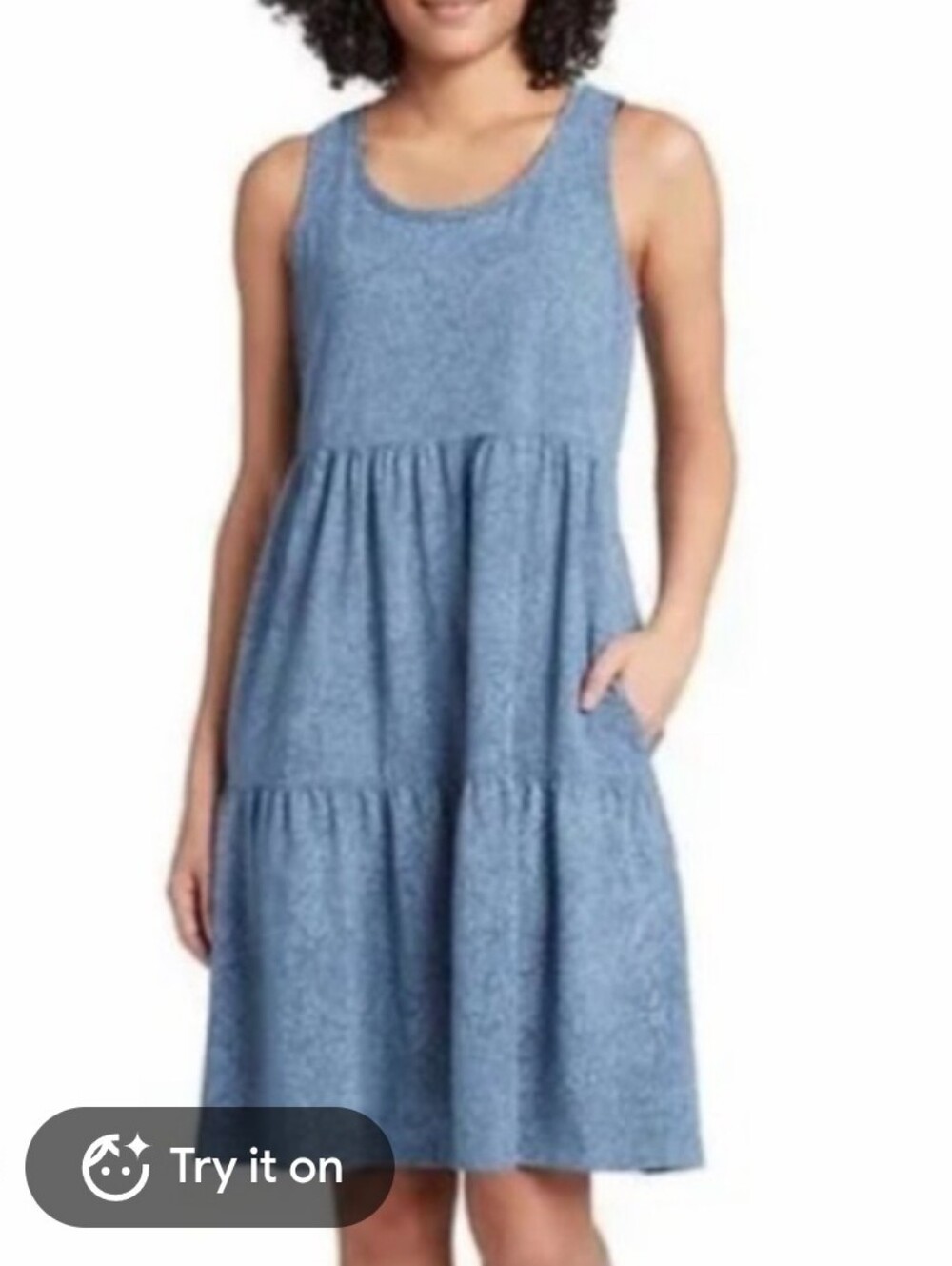 Frye Blue Sleeveless Tiered Sundress